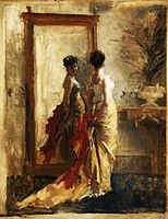 Woman in front of a Mirror c. 1900