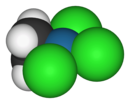 structure 3D sphères Van der Waals anion du sel Zeise