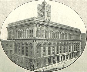 New York Menghasilkan Exchange Building di Bowling Green, seperti yang digambarkan pada tahun 1893