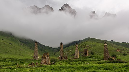 Ancient Niy settlement in Ingushetia, Russia