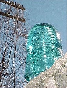 A sparkling CD 145 or "beehive" insulator from the telegraph era made by the Brookfield Glass Company circa 1882. 145CREB-pole.jpg