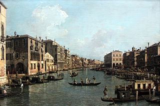 Le Grand Canal vu du sud-ouest du Campo Santa Sofia au pont du Rialto