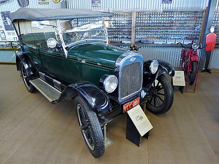 The 1923 Chevrolet is cited as one of the earliest examples of annual facelifts in the car industry, because it had a restyled body covering what essentially was nine-year-old technology.[8]
