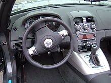 Saturn Sky Red Line interior 2009 gray Saturn Sky Red Line steering wheel.JPG