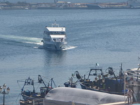 Ischiamar III, a Capitan Morgan tulajdonában lévő olasz hajó, Algéria La Pêcherie kikötője, 2014.9.5.