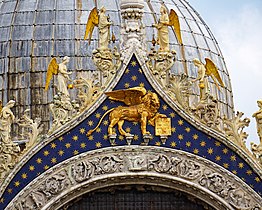Lion of San Marco; relief gilded