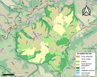 Kolorowa mapa przedstawiająca zagospodarowanie terenu.