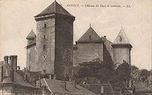 Vue du château d'Annecy en 1910