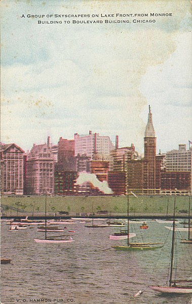 File:A Group Of Skyscrapers On Lake Front, From Monroe Building To Boulevard Building, Chicago (NBY 417473).jpg
