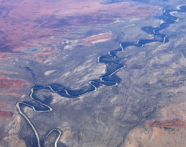 Aerial view of the Darling River near Menindee