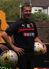 Goalkeeper Alec Chamberlain made 221 appearances for the club between 1983 and 1987. Alec Chamberlain 2014.jpg