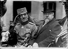 Alexander, Prince regent of Serbia, and Raymond Poincare, President of France, in 1916. AlejandroDeSerbiaYPoincare1916.jpeg