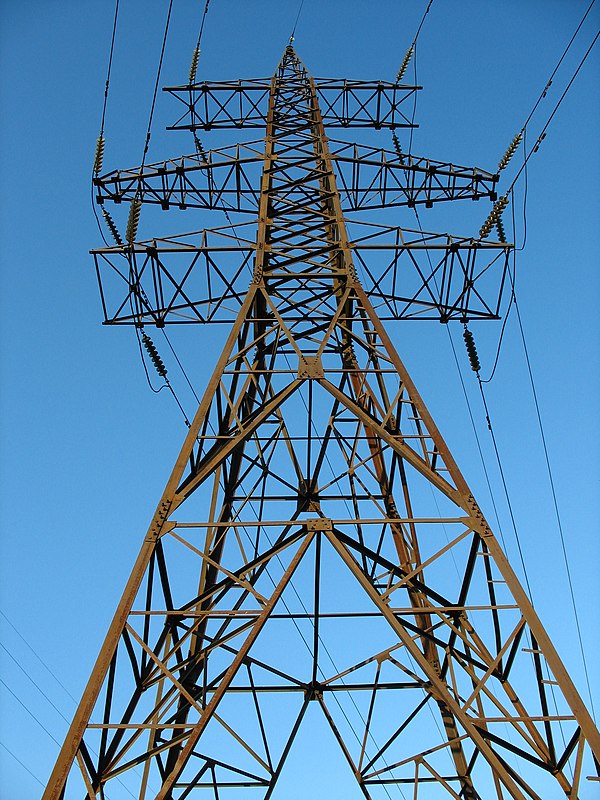 Transmission tower in Dnipro, Ukraine