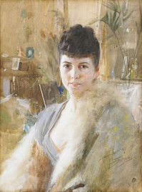 Señora con abrigo de piel, 1887.