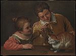 Annibale Carracci - Deux enfants taquinant un chat - WGA4410.jpg