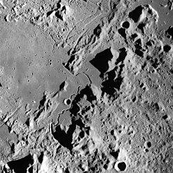 Hadley-Apennine area as seen from the Mapping Camera. The mountain in the center is Mons Hadley Delta. Apollo 15 Hadley Rille.jpg