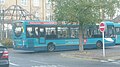 English: Arriva Guildford & West Surrey 4020 (GN58 BUH), an Alexander Dennis Enviro200 Dart (closest to camera) and 3092 (P292 FPK), a Dennis Dart SLF/Plaxton Pointer (visible behind that), at Knaphill Sainsbury's, Knaphill, Surrey. 3092 had just finished a journey on route 28. While from 1 September 2009, route 28 was cut to only operate between Guildford and Knaphill Sainsbury's (rather than continuing to Woking via Goldsworth Park and Horsell as it had done previously), one school journey which continued to run as far as Horsell to serve Woking High School in the afternoons. After running from Guildford to Horsell, the bus then returned to Guildford. However, on non-school days, the journey did not run to and from Horsell, instead terminating like the other journeys at Knaphill Sainsbury's. This meant the bus had nothing to do for about half an hour, so instead of parking blocking the bus stop for that long 3092 is seen here being reversed into a dead end row of spaces in the car park. In addition to this journey, a 1520 journey operated from Sainsbury's to Guildford, independent from any other journeys, and presumably run by a bus that drove to Sainsbury's not in service. However, on this occasion, a bus did not turn up. Eventually 4020, which had been happily running on the 91, was hoicked off, and changed to cover the missing bus on the 28. (Route 91 runs every 10 minutes so could afford to be running with one less bus for a while). It is seen having pulled over to speak with the driver of 3092.