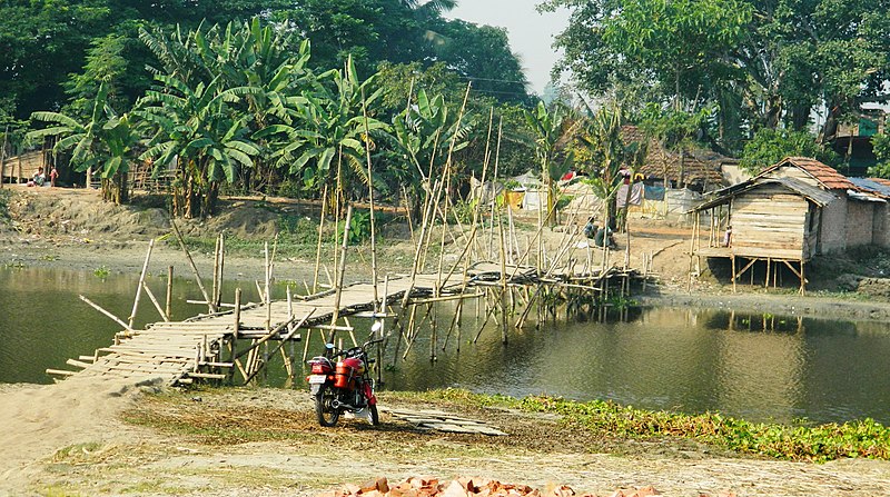 File:Bamboo bridge at Ichamati.JPG