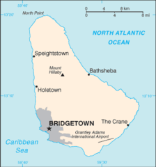 Mapa Barbadosu