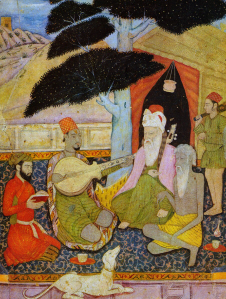 Music in Golkonda, 1660–1670. Musician plays a form of rubab.