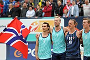 Deutsch: Beachhandball Europameisterschaften 2019 (Beach handball Euro); Tag 6: 7. Juli 2019 – Männerfinale, Dänemark-Norwegen 2:0 (25:18, 19:16) English: Beach handball Euro; Day 6: 7 July 2019 – Men's Final – Denmark-Norway 2:0 (25:18, 19:16)