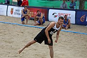 Deutsch: Beachhandball Europameisterschaften 2019 (Beach handball Euro); Tag 3: 4. Juli 2019 – Männer, Hauptrunde Gruppe I, Serbien-Deutschland 2:1 (14:25, 20:18, 7:6) English: Beach handball Euro; Day 3: 4 July 2019 – Men Main Round Group I – Serbia-Germany 2:1 (14:25, 20:18, 7:6)