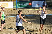 Deutsch: Beachhandball Europameisterschaften 2019 (Beach handball Euro); Tag 4: 5. Juli 2019 – Männer, Viertelfinale, Dänemark-Frankreich 2:0 (19:14, 12:10) English: Beach handball Euro; Day 4: 5 July 2019 – Quarter Final Men – Denmark-France 2:0 (19:14, 12:10)