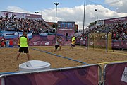 Deutsch: Beachhandball bei den Olympischen Jugendspielen 2018; Tag 7, 13. Oktober 2018; Jungen, Finale – Portugal-Spanien 1:2 English: Beach handball at the 2018 Summer Youth Olympics at 13 October 2018 – Boys Gold Medal Match – Portugal-Spain 1:2