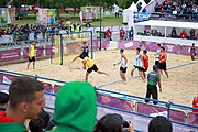 Deutsch: Beachhandball bei den Olympischen Jugendspielen 2018; Tag 5, 10. November 2018; Jungen, Hauptrunde - Thailand-Argentinien 2:1 English: Beach handball at the 2018 Summer Youth Olympics at 11 October 2018 – Boys Main Round – Thailand-Argentina 2:1