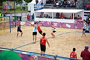 Deutsch: Beachhandball bei den Olympischen Jugendspielen 2018; Tag 5, 10. November 2018; Jungen, Hauptrunde - Thailand-Argentinien 2:1 English: Beach handball at the 2018 Summer Youth Olympics at 11 October 2018 – Boys Main Round – Thailand-Argentina 2:1