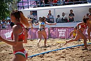 Deutsch: Beachhandball bei den Olympischen Jugendspielen 2018 in Buenos Aires; Tag 7, 13. Oktober 2018; Mädchen, Halbfinale – Ungarn-Argentinien 1:2 English: Beach handball at the 2018 Summer Youth Olympics in Buenos Aires at 13 October 2018 – Girls Semifinal – Hungary-Argentina 1:2 Español: Handball de playa en los Juegos Olimpicos de la Juventud Buenos Aires 2018 en 13 de octubre de 2018 – Semifinales Femeninas - Hungría-Argentina 1:2