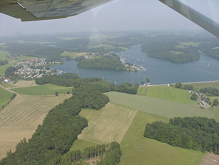 Bevertalsperre Luftaufnahme