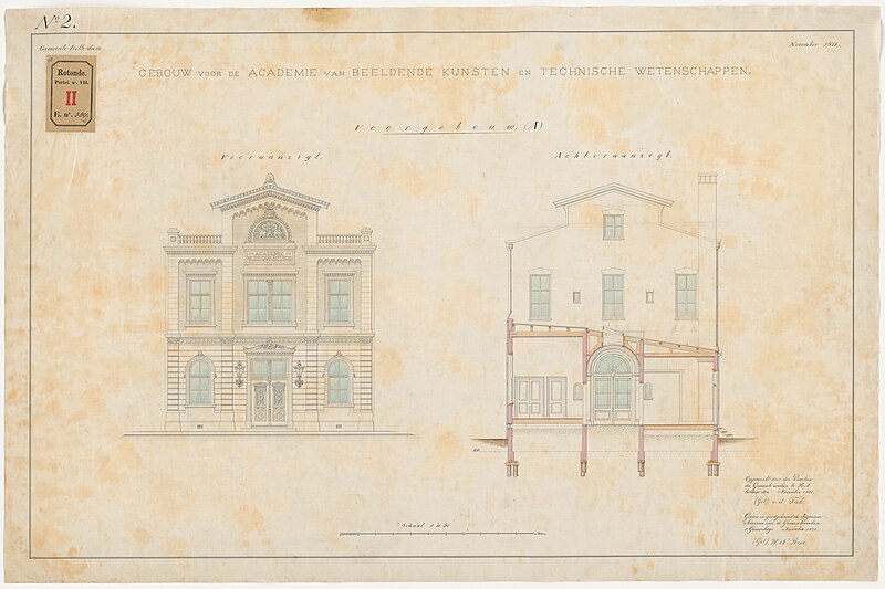 File:Bouwtekening Gebouw voor de Academie van Beeldende Kunsten en Technische Wetenschappen, 1871 blad 02.jpg