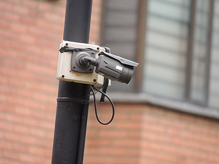 Surveillance camera in a residential community.