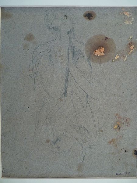 File:CHASSERIAU Théodore,1845 - Cléopâtre se donnant la Mort, Etude - drawing (dessin, disegno).jpg