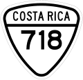 Road shield of Costa Rica National Tertiary Route 718