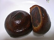 Manjū is a popular traditional Japanese confection; most have an outside made from flour, rice powder and buckwheat and a filling of anko (red bean paste), made from boiled azuki beans and sugar.