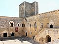 Il cortile interno del Castello di Gioia del Colle. Dove è stata girata la scena di Erode e la danza di Salomè