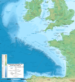 Батиметрична карта на Келтско море и Бискайския залив-bg.svg