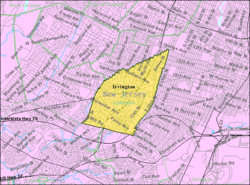 Census Bureau map of Irvington, New Jersey