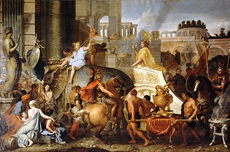 Einzug Alexanders in Babylon (Entrée d’Alexandre dans Babylone), 1661–1665, Louvre, aus Lebruns Alexanderzyklus (Quelle: Wikimedia)