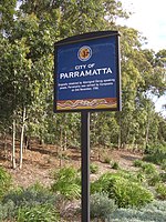 City of Parramatta sign, Pennant Hills Road, Carlingford City of Parramatta Sign.JPG