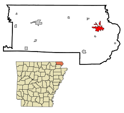 Loko en Clay County kaj la stato de Arkansaso