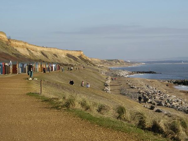 Cliffs and beach at Barton on Sea