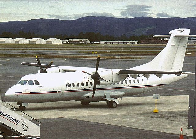 Coast Air ATR-42 at Oslo Airport, Gardermoen in 2000
