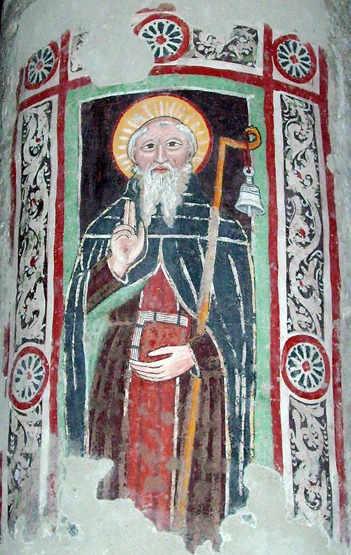 Fresco of Saint Columbanus in Brugnato Cathedral