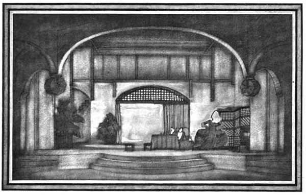 Set design by Louis Jouvet for Copeau's production of Le Carrosse du Saint-Sacrement [fr]