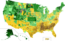 County-by-county results
Hillary Clinton
Bernie Sanders Democratic Party presidential primary results by county by popular vote margin 2.svg