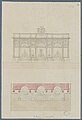 Dessin scolaire d'architecture représentant un château d'eau réalisé par Prosper Morey durant ses études aux Beaux-Arts de Paris. Paris, École Nationale des Beaux-Arts de Paris, Esq 193.