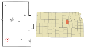 Dickinson County Kansas Incorporated and Unincorporated areas Carlton Highlighted.svg